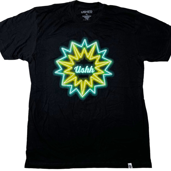 NWOT Usher Ushh Live The Colosseum Vegas Graphic T-Shirt in Black Unisex XL - Picture 1 of 7